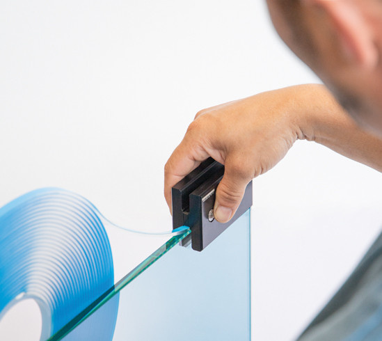 XtraColl® Applicator voor glasdiktes gehard glas 12 mm, gelaagd glas 10,76-12,76 mm.